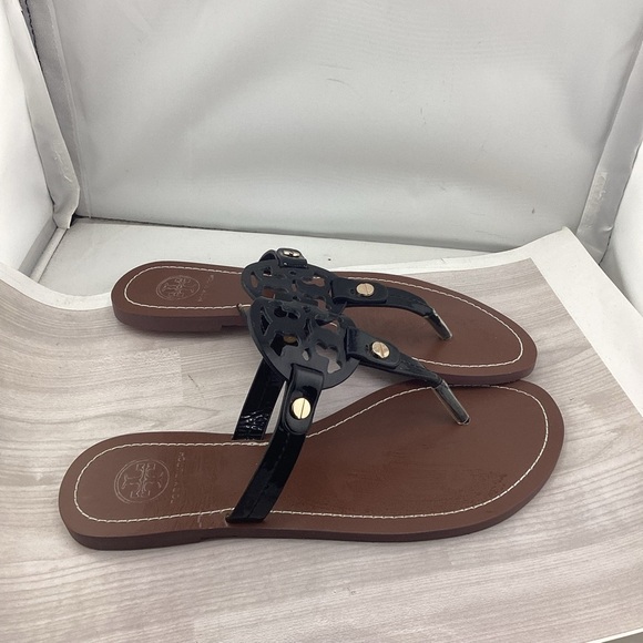Tory Burch Black and Brown Thong Sandals - Picture 2 of 3